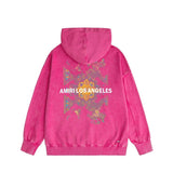 Amiri washed hoodie damaged oil painting distressed printing