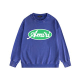 Amiri washed sweatshirt oval letterprinting washed and distressed