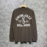 Amiri long sleeve shirts wolf music hand print