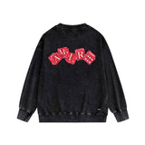 Amiri washed sweatshirt red dice printing washed and distressed