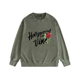Amiri washed sweatshirt hollywood rose printing washed and distressed