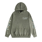 Amiri washed hoodie double-sided rose distressed printing