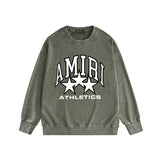 Amiri washed sweatshirt outline five-pointed star printing washed and distressed