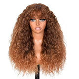 Women's Wigs Bangs Tight Curly Lace Part Wig