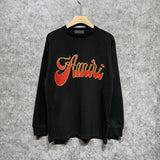 Amiri long sleeve shirts flame gold letterprinting