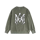 Amiri washed sweatshirt mottled spider printing washed and distressed