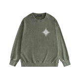 Amiri washed sweatshirt star shield printing washed and distressed