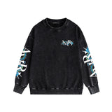 Amiri washed sweatshirt overlapping letter dragon printing washed and distressed