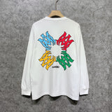 Amiri long sleeve shirts color block simple label set printing