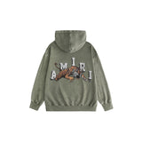 Amiri washed hoodie tiger print