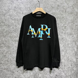Amiri long sleeve shirts gradient overlapping letterprinting