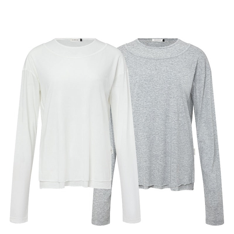 Men long sleeved shirt retro bottom shirt pure color silm deconstructed pleated men's