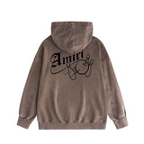 Amiri washed hoodie bowling distressed print