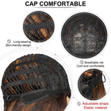 Women'S Wigs Middle Part Short Straight Yaki Bob Wig