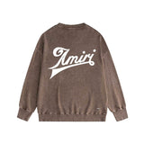 Amiri washed sweatshirt oblique letterprinting washed and distressed