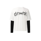 Men long sleeved shirt jw retro street trendy men's and women's pattern design men's fake two pieces