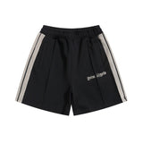 Palm Angels Shorts Flocking Alphabet Stripe Color Match Casual Shorts