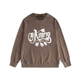 Amiri washed sweatshirt morning glory printing washed and distressed