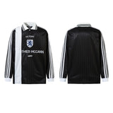 Men long sleeved shirt retrospring & fall style embroiderletter ball uniform lapel