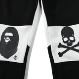 Bathing Ape Pant joint black and white color matching men's and women's casual sweatpants