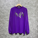 Amiri long sleeve shirts gray gradient letterprinting