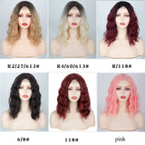 Women's Wigs Middle Part Highlighted Water Wave Lace Front Wig