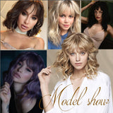 Women'S Wigs  Straight Bang Water Wave Short Curly Synthetic Wig