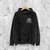 Amiri washed hoodie flower shield distressed printing