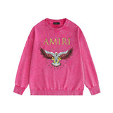 Amiri washed sweatshirt five-pointed star flying eagle printing washed and distressed