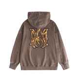 Amiri washed hoodie splashed paint skeleton washed distressed printing