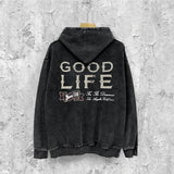 Amiri washed hoodie with distressed text and distressed printing