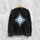 Amiri washed sweatshirt star shield printed washed and distressed