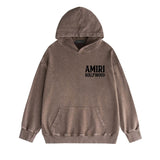 Amiri washed hoodie wolf music hand-made distressed printing