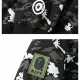 Bathing Ape Hoodie Autumn and Winter Digital Pixel Camouflage Hoodie Men's and Women's Shark Hooded Sweater Jacket
