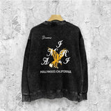 Amiri washed sweatshirt hollywood eagle printing washed and distressed