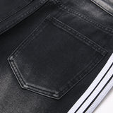 Mens Fashion Jeans White stripes 5725#