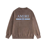 Amiri washed sweatshirt crayon horizontal strip printing washed old