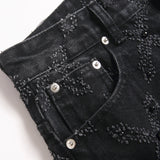 Mens Fashion Jeans Chain embroidery S8261#