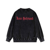 Amiri washed sweatshirt sanskrit printing washed and distressed