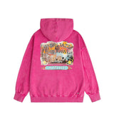 Amiri washed hoodie lake view oil painting distressed printing
