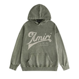 Amiri washed hoodie with distressed text and distressed printing