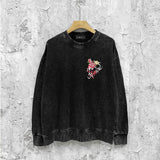 Amiri washed sweatshirt flower printing washed and distressed