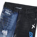 Mens Fashion Jeans Blue and black color scheme 3538#