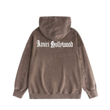 Amiri washed hoodie sanskrit printing distressed printing