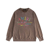 Amiri washed sweatshirt watercolor cartoon letter print washed old