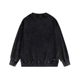 Amiri washed sweatshirt with overlapping letters and foam printing washed and distressed