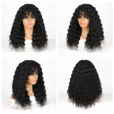 Women'S Wigs  Synthetic Heat-Resistant Afro Curly Wig with Straight Bangs