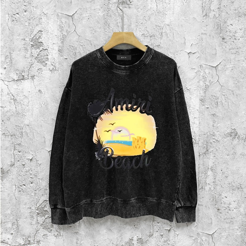 Amiri washed sweatshirt color dusk print washed old