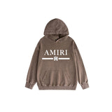 Amiri washed hoodie letter horizontal bar printing