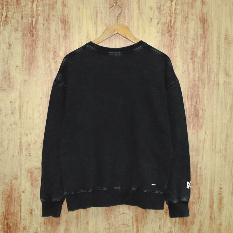 Amiri washed sweatshirt all gray overlapping letterprinting washed and distressed